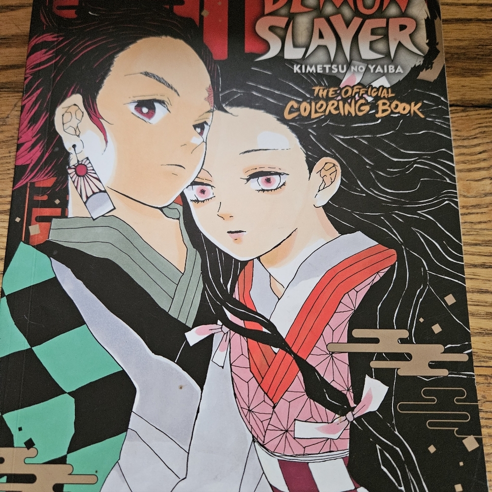 Demon Slayer Kimetsu no Yaiba Official Coloring Book - Black, Green, Pink